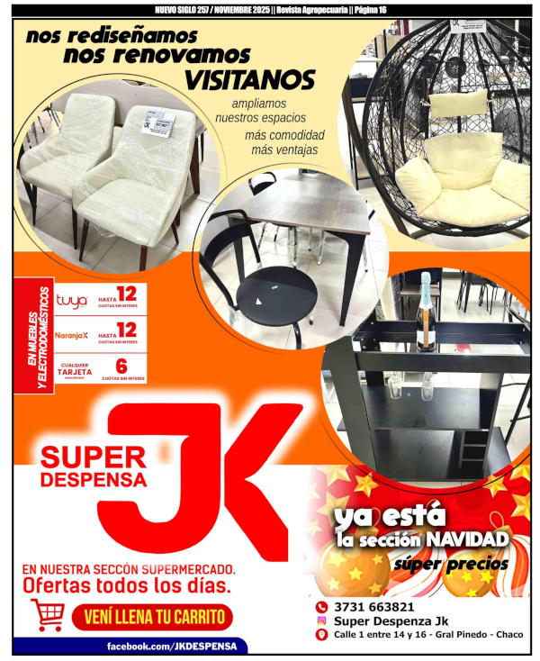 Super Despensa JK - Auspiciante de contrapa de la Revista Agropecuaria Nuevo Siglo de Noviembre 2025. 